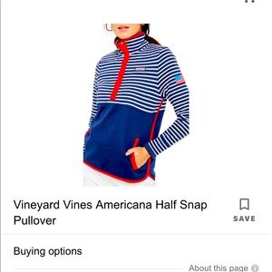 Like New women Americana Vineyard Vines Snapped pullover sweater